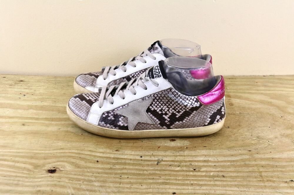 Golden Goose Sneakers Womens 40 Snake Print Multi Superstar Leather
